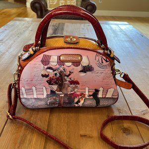 Nicole Lee Girl Flowers Dog Hollywood Bag